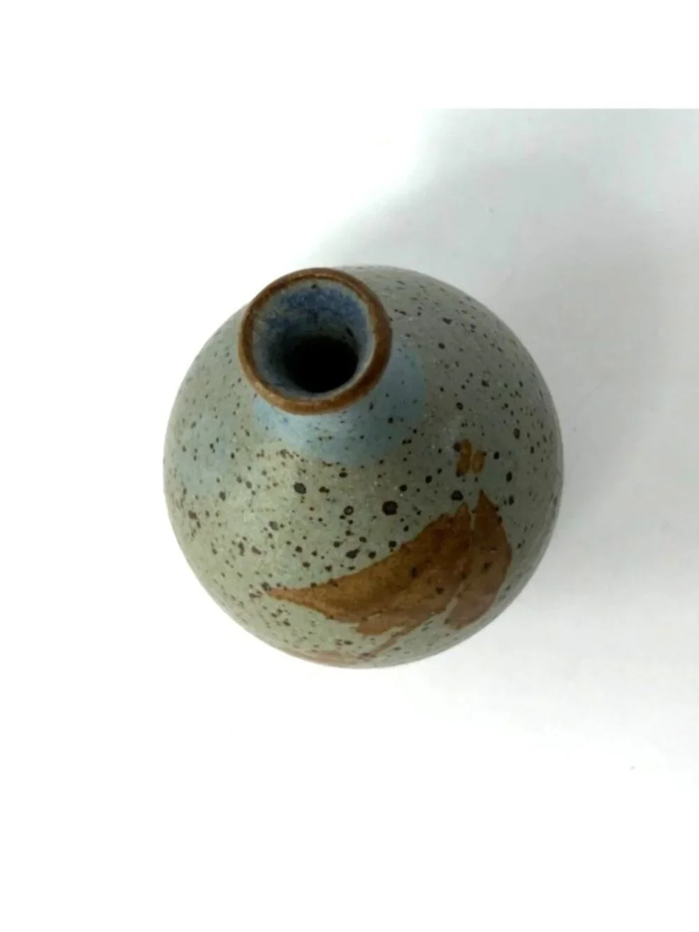 Vintage Studio Pottery Speckled Stoneware Glazed Decorative Vase Artist Signed